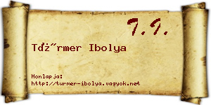 Türmer Ibolya névjegykártya